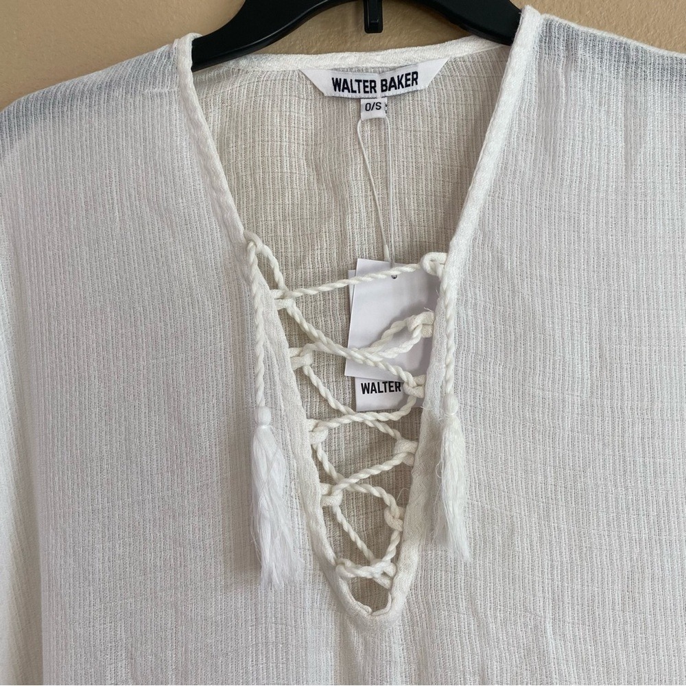 Walter Baker New One Size Acapulco Kaftan Cover Up in Ivory Vacation Resortwear - Picture 5 of 12